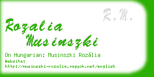 rozalia musinszki business card